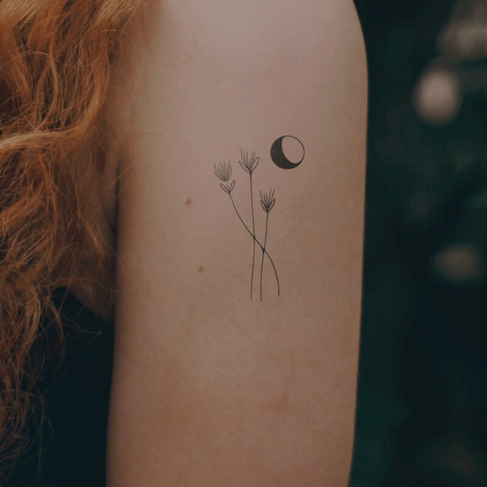 minimal flower and sun | ciaoink 2 week vegan tattoo