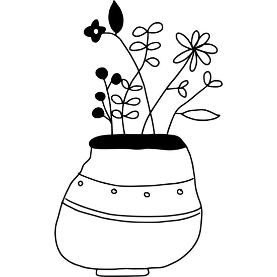 vase and flowers and leafs